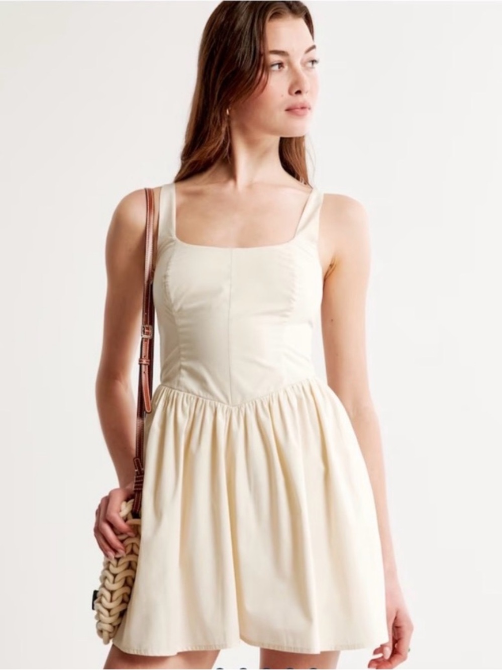 Abercrombie &‎ Fitch Corset Drop-Waist Skort Dress | Cream | Medium
